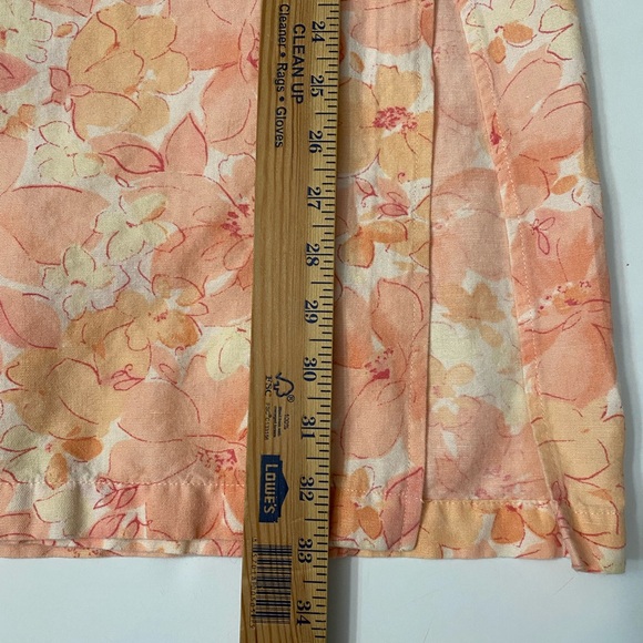 Liz Claiborne Linen Blend Wrap Skirt Suit 2 piece Peach Floral Size S/6 - Picture 8 of 16